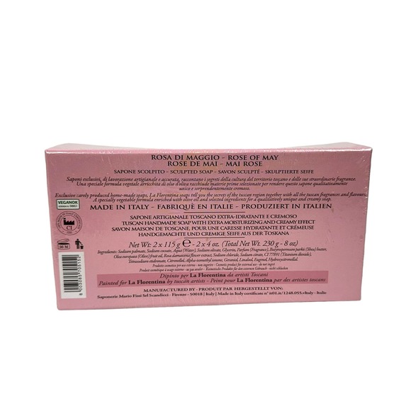 La Florentina Rose of May Soap Vegan Made in Italy New in Box!‎ - Picture 3 of 3